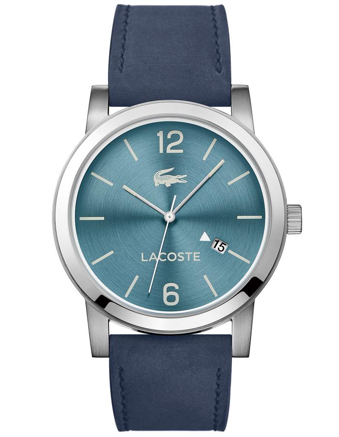 Lacoste Mens Metro Watch - Stainless Steel - Date - Blue Suede Leather Strap - 2010925