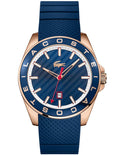 Lacoste Westport Mens Watch - Blue Dial & Strap - Rose Gold-Tone - Date - 50m - 2010906