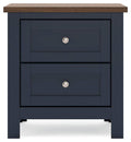 Landocken Brown/Blue Two Drawer Night Stand - Brand New