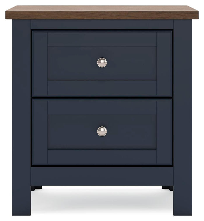 Landocken Brown/Blue Two Drawer Night Stand - Brand New