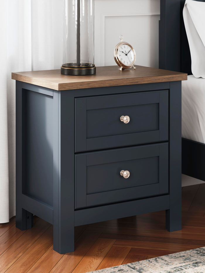 Landocken Brown/Blue Two Drawer Night Stand - Brand New