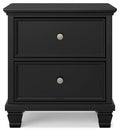 Lanolee Black Two Drawer Night Stand - Brand New