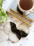 Large Round 2 Tone Set of Coasters: Black