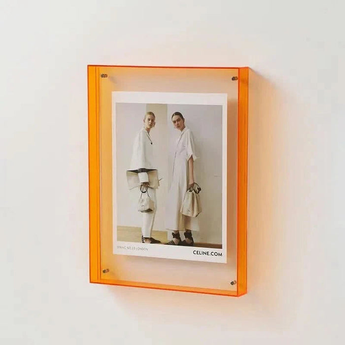 MEELANO Livlig Akryl Fotoramme Med Transparente Farvede Kanter Orange