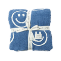 LOCAL BEACH LUXE BABY BLANKET - SMILEY - BLUE