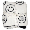 LOCAL BEACH LUXE HOME BLANKET - SMILEY BLACK/CREAM