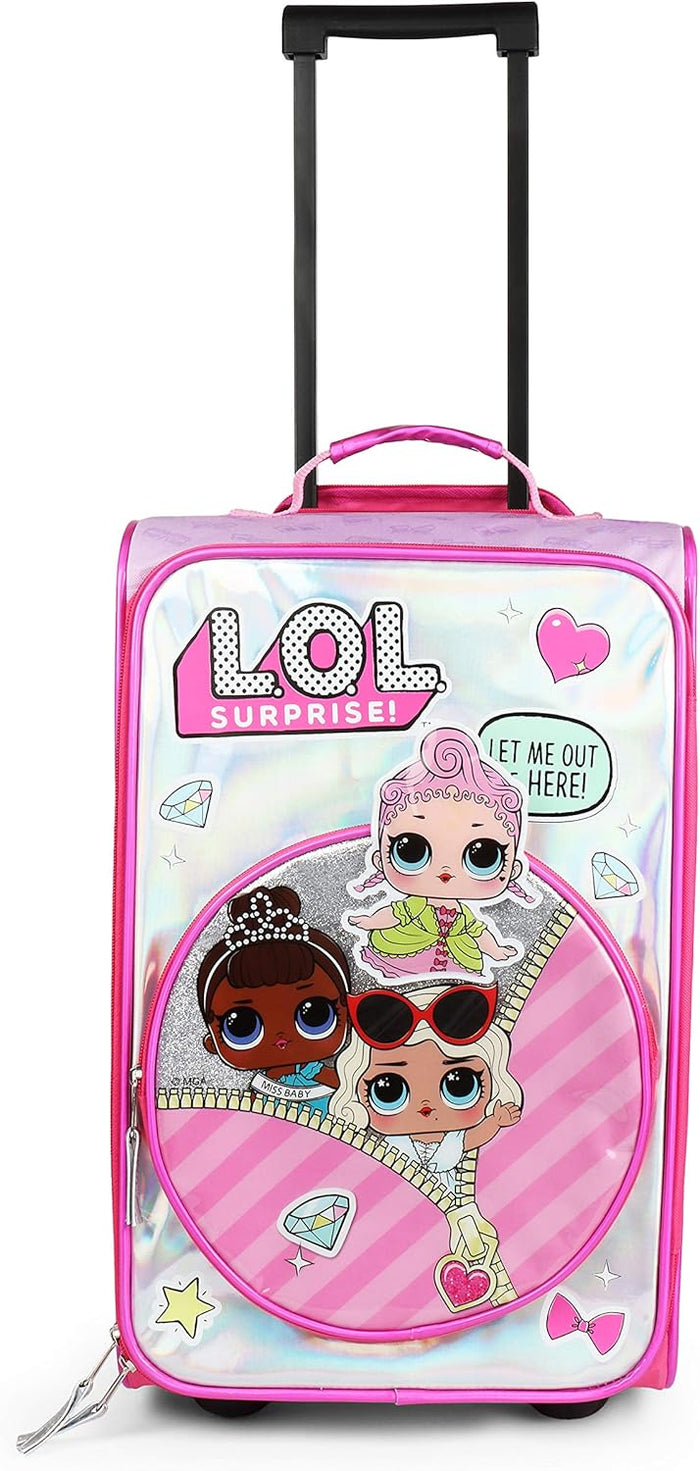 LOL Rolling Suitcase with Wheels for Girls, Hardside Travel LOL Surprise Luggage - Brand New - Open Box