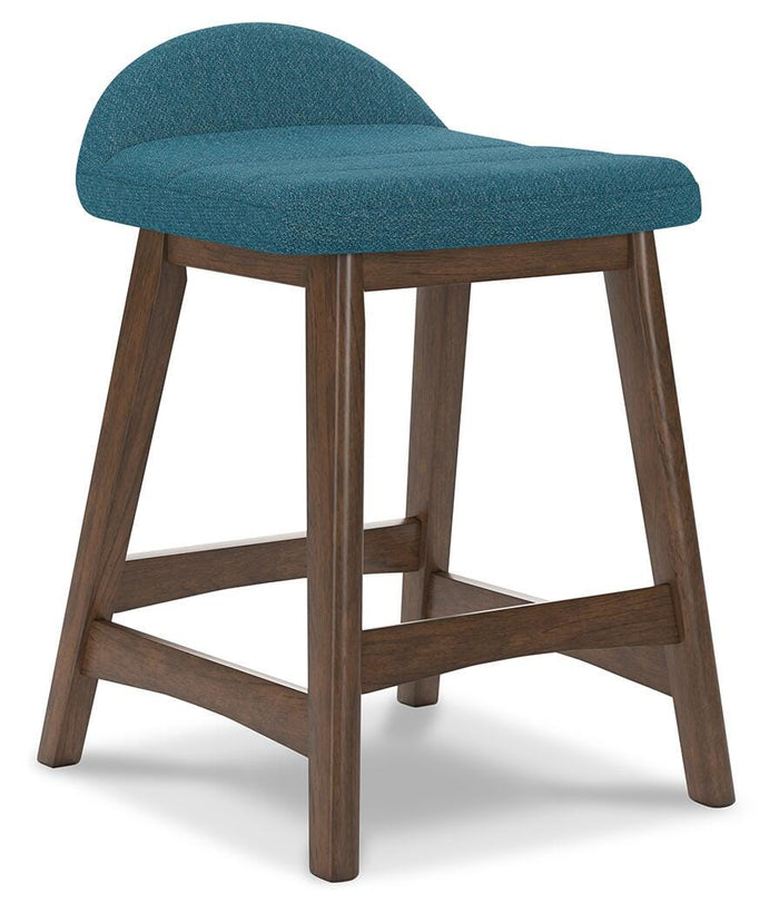 Lyncott Blue/Brown Lyncott Counter Height Bar Stool - Brand New