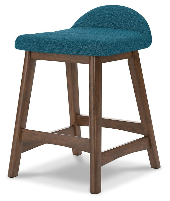 Lyncott Blue/Brown Lyncott Counter Height Bar Stool - Brand New