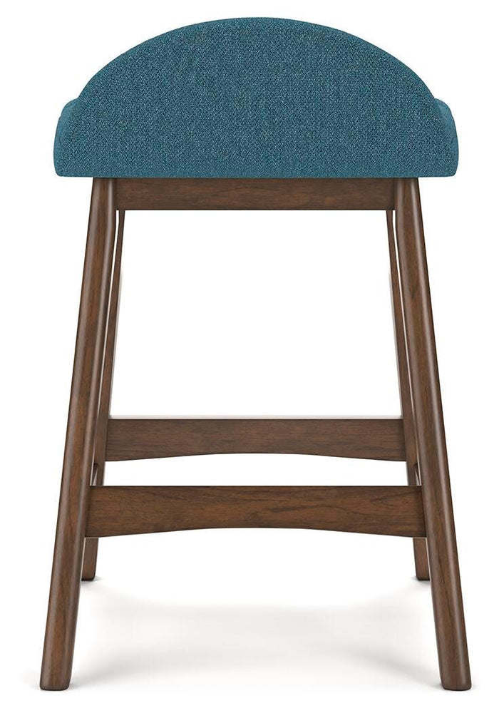 Lyncott Blue/Brown Lyncott Counter Height Bar Stool - Brand New