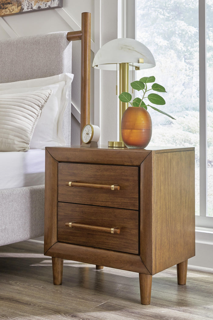 Lyncott Brown Two Drawer Night Stand - Brand New