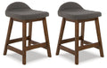 Lyncott Charcoal/Brown Upholstered Barstool (Priced Per Item, Must Order 2, 4, 6, or 8) - Brand New