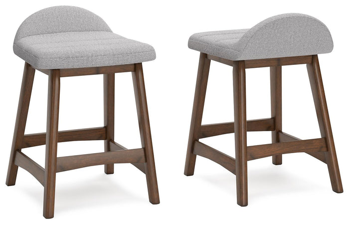 Lyncott Light Gray/Brown Lyncott Counter Height Bar Stool - Brand New