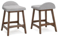 Lyncott Light Gray/Brown Lyncott Counter Height Bar Stool - Brand New