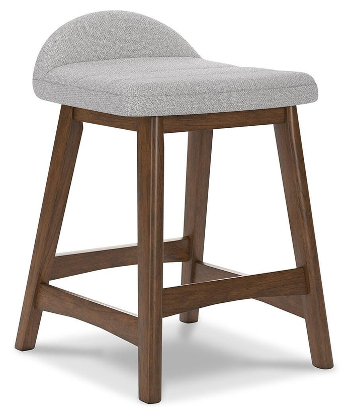 Lyncott Light Gray/Brown Lyncott Counter Height Bar Stool - Brand New