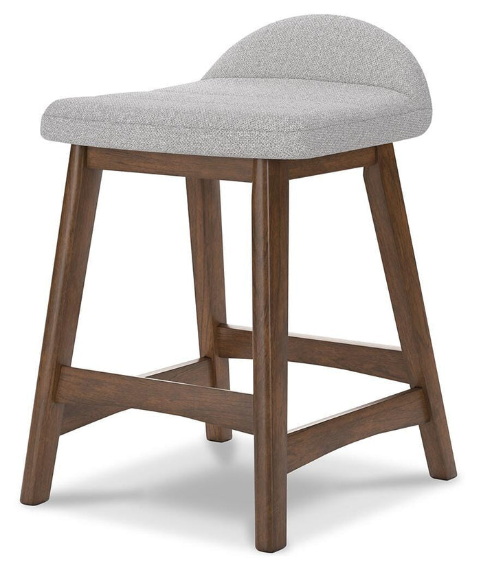Lyncott Light Gray/Brown Lyncott Counter Height Bar Stool - Brand New