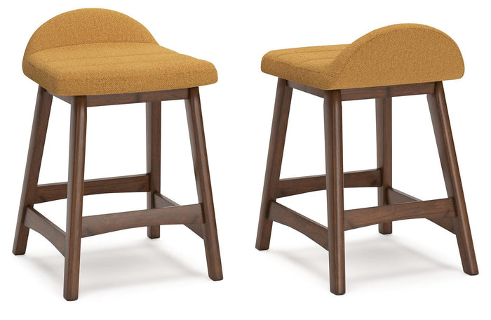 Lyncott Mustard/Brown Lyncott Counter Height Bar Stool - Brand New