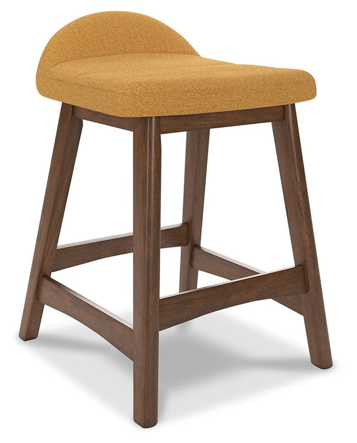 Lyncott Mustard/Brown Lyncott Counter Height Bar Stool - Brand New