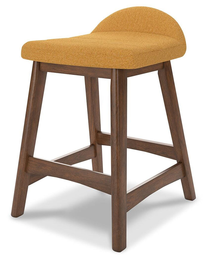 Lyncott Mustard/Brown Lyncott Counter Height Bar Stool - Brand New