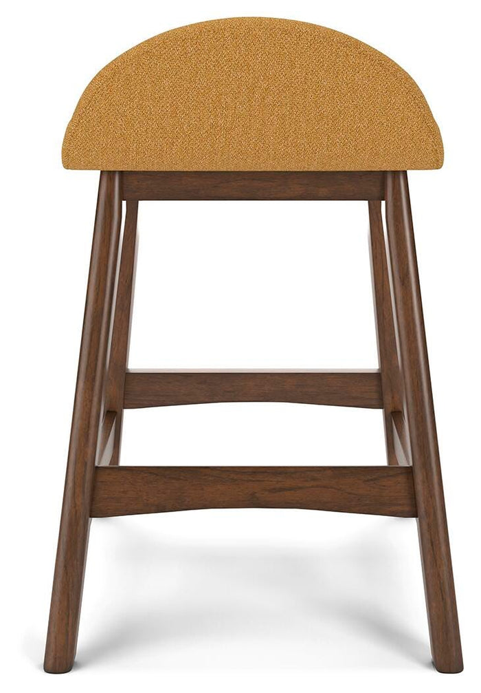 Lyncott Mustard/Brown Lyncott Counter Height Bar Stool - Brand New