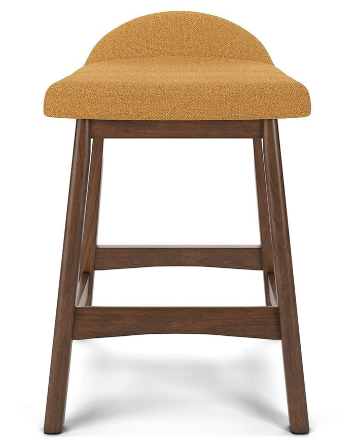 Lyncott Mustard/Brown Lyncott Counter Height Bar Stool - Brand New