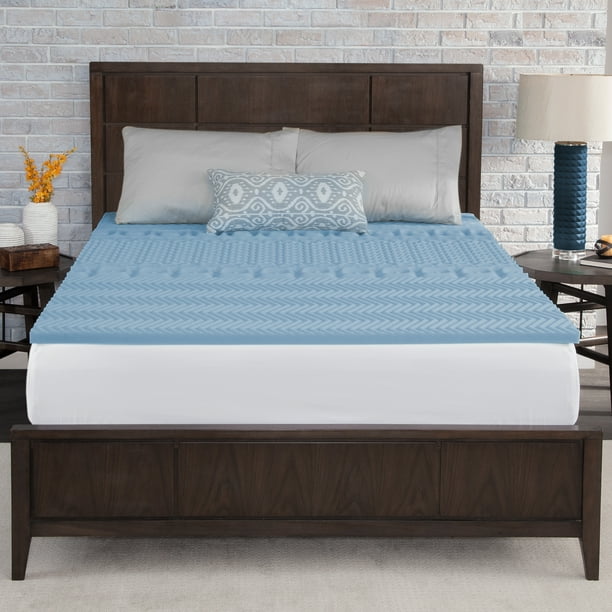 Mainstays 1.5” 7-Zone Reversible Memory Foam Mattress Topper, Twin-XL - Brand New - Open Box