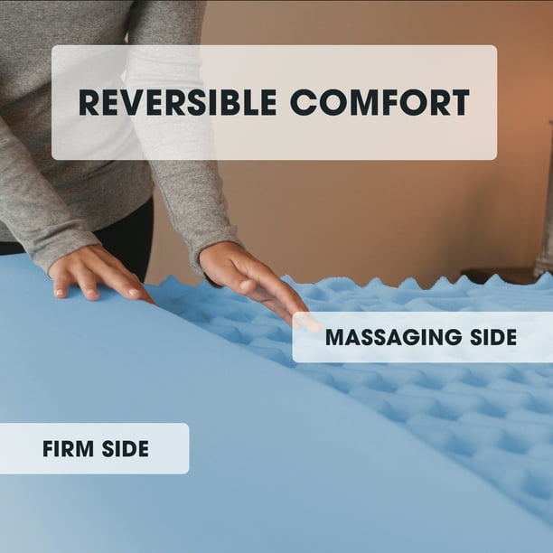 Mainstays 1.5” 7-Zone Reversible Memory Foam Mattress Topper, Twin-XL - Brand New - Open Box
