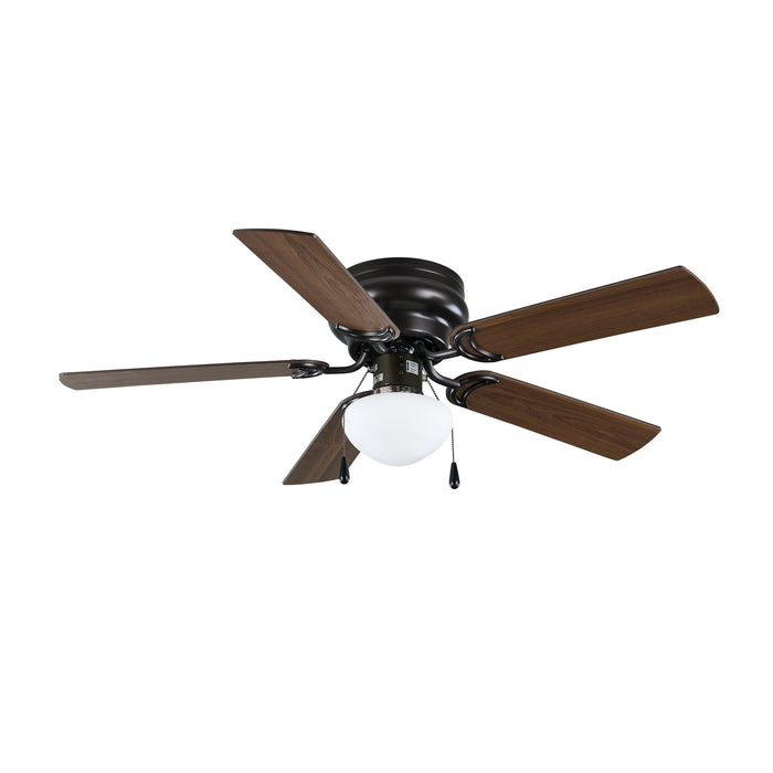Mainstays 44" Hugger Indoor Ceiling Fan with Single Light, Bronze, 5 Blades, LED Bulb,Reverse Airflow - Brand New