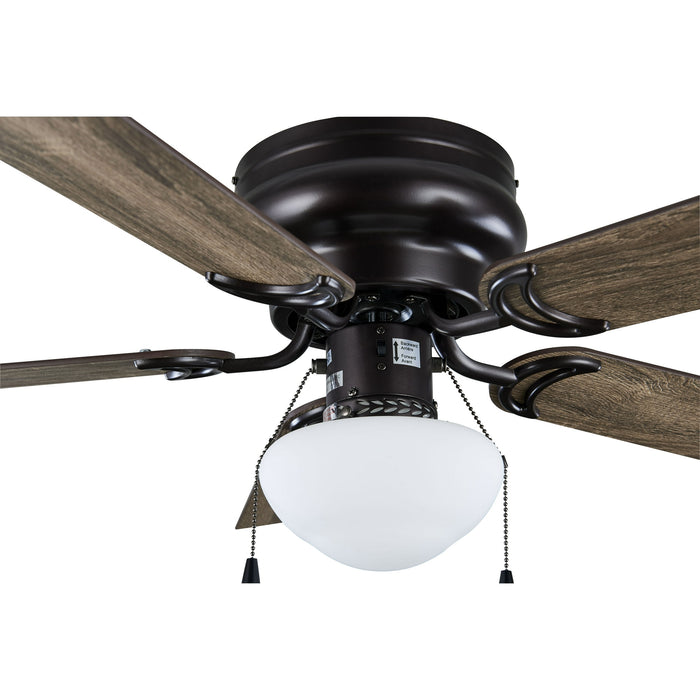 Mainstays 44" Hugger Indoor Ceiling Fan with Single Light, Bronze, 5 Blades, LED Bulb,Reverse Airflow - Brand New