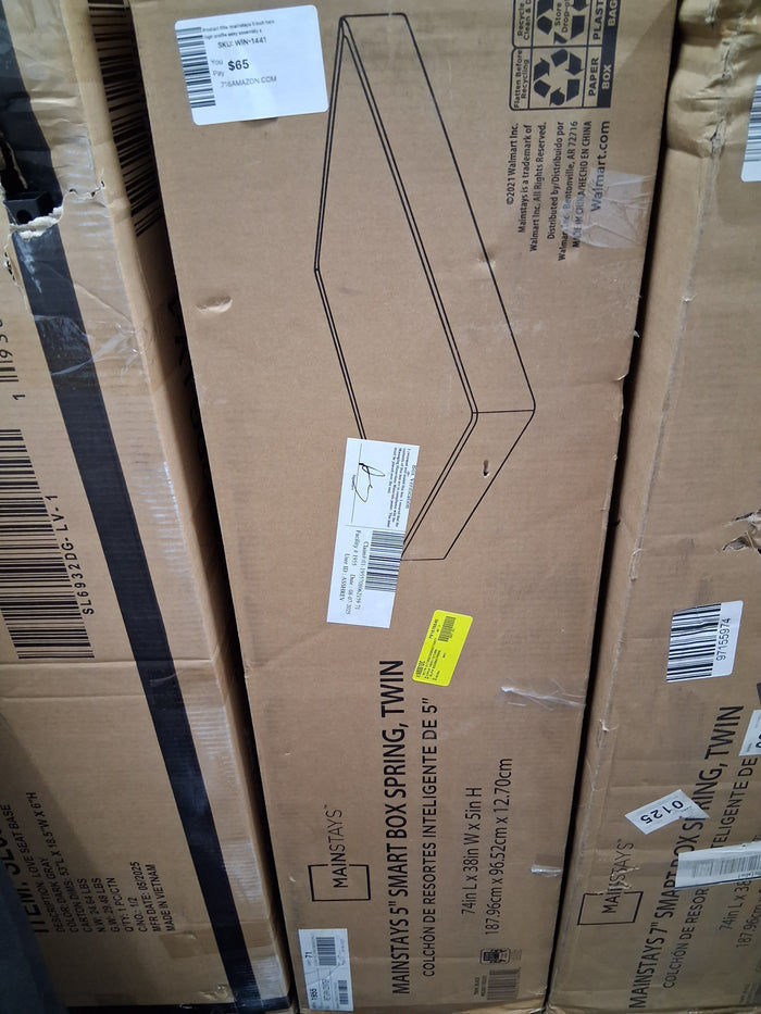 mainstays 5 inch twin high profile easy assembly smart metal box spring