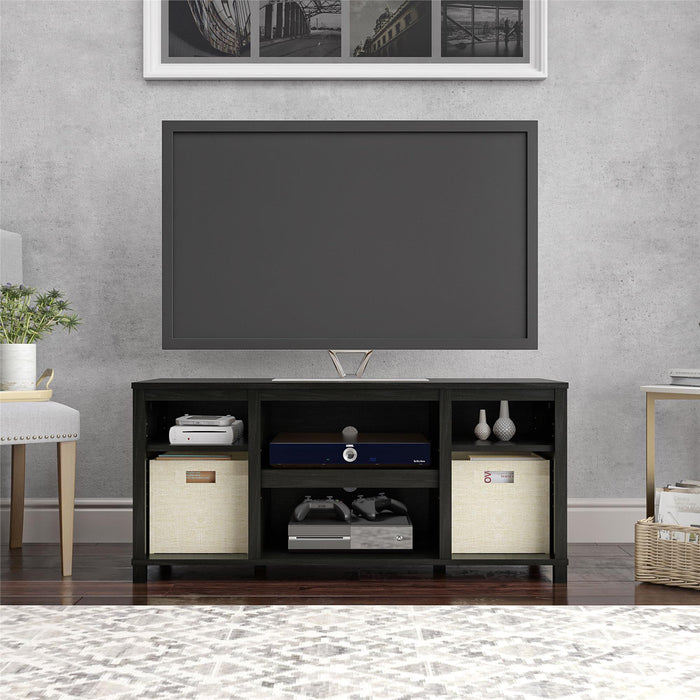 Mainstays Parsons TV Stand for TVs up to 50", Black Oak - Brand New