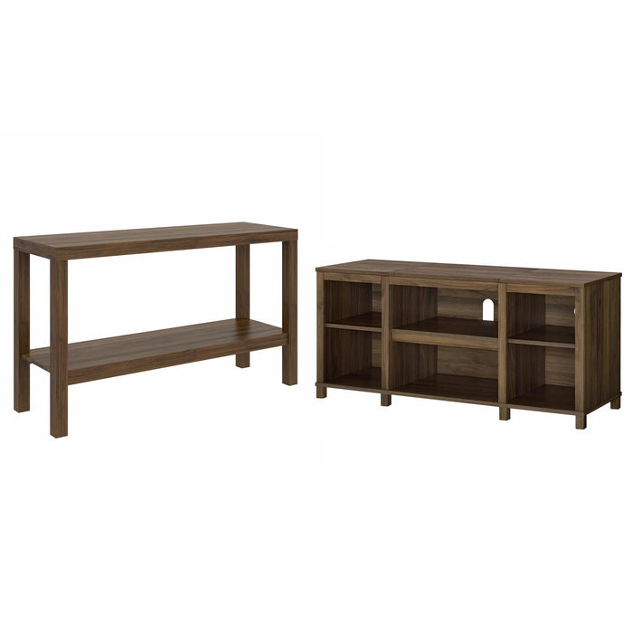 Mainstays Parsons TV Stand for TVs up to 50", Canyon Walnut - Brand New