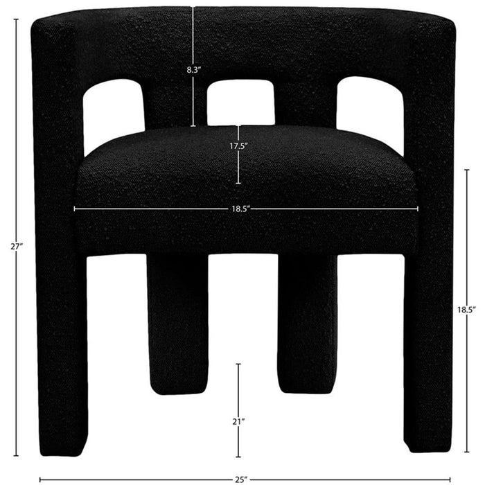 Maklaine Contemporary Fabric Accent Chair in Black - Brand New