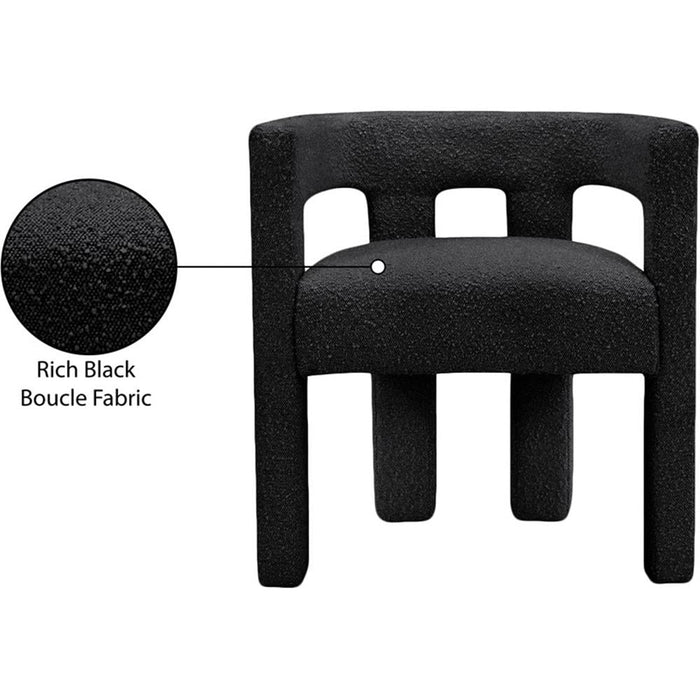 Maklaine Contemporary Fabric Accent Chair in Black - Brand New