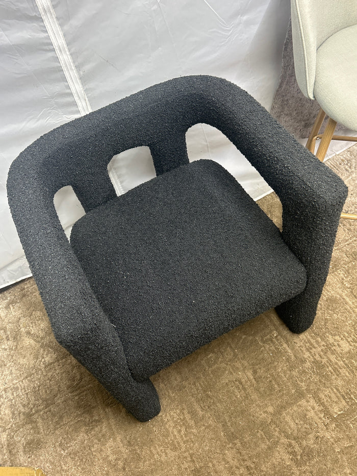 Maklaine Contemporary Fabric Accent Chair in Black - Brand New