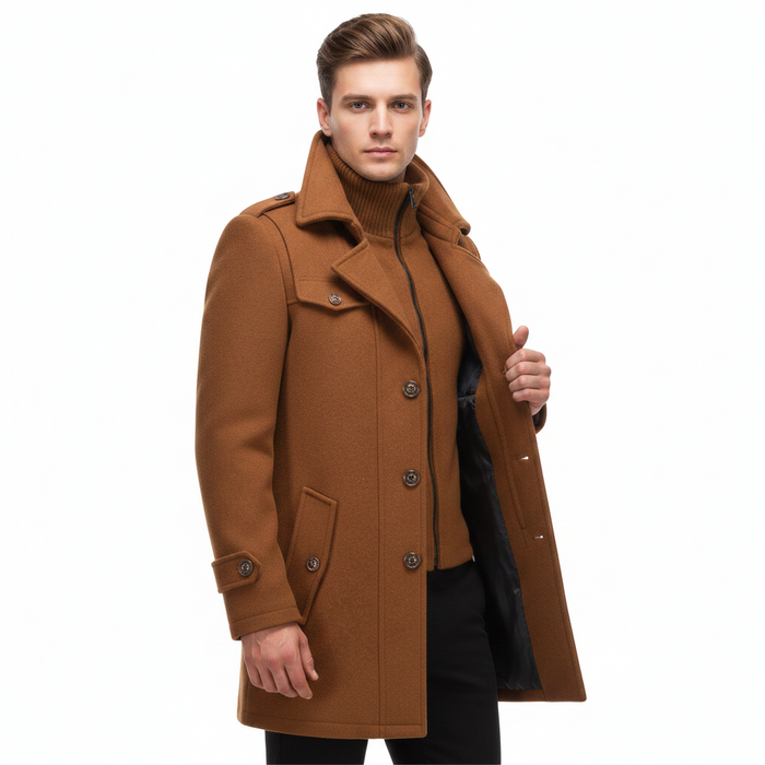 MEELANO Mane | Herre Smart-Casual Frakke i Uld - Klassisk Uldfrakke & Habitfrakke med Knapper