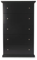 Maribel Black Five Drawer Chest - Brand New