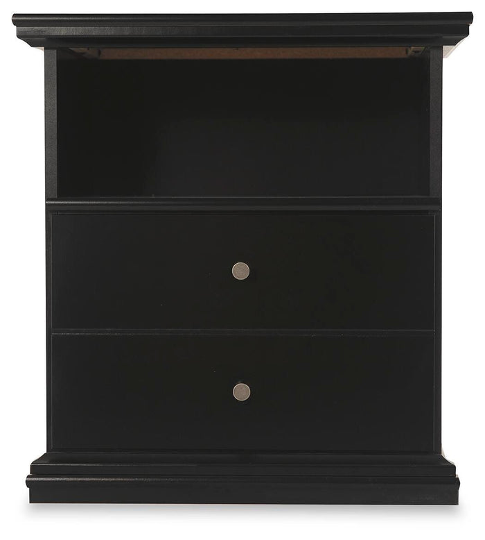 Maribel Black One Drawer Night Stand - Brand New