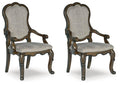 Maylee Dark Brown Dining UPH Arm Chair (Priced Per Item, Must Order 2, 4, 6, or 8) - Brand New