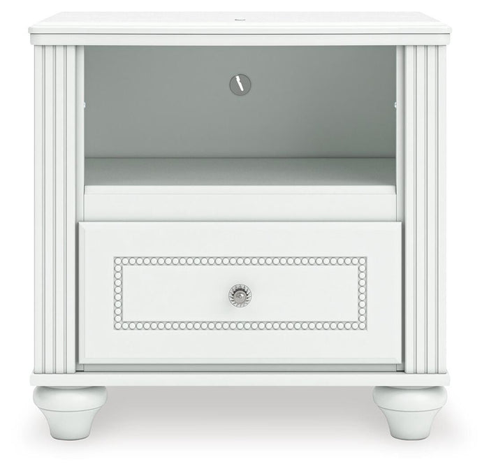 Maylilly White One Drawer Night Stand - Brand New