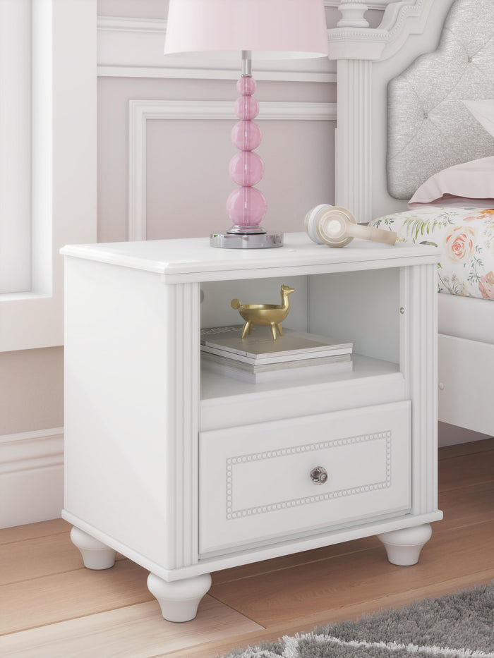 Maylilly White One Drawer Night Stand - Brand New