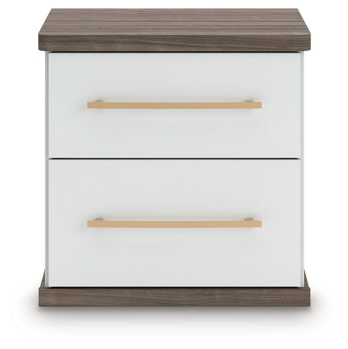 Mazilar Brown/White Two Drawer Night Stand - Brand New