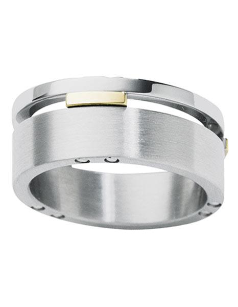Melbourne Collection - Stainless Steel and 18k Gold - Ring - NRG-012200_14f17c48-6697-4609-8d49-a01287f685a6