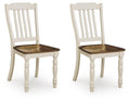 Mellintine Antique White/Brown Dining Room Side Chair (Priced Per Item, Must Order 2, 4, 6, or 8) - Brand New