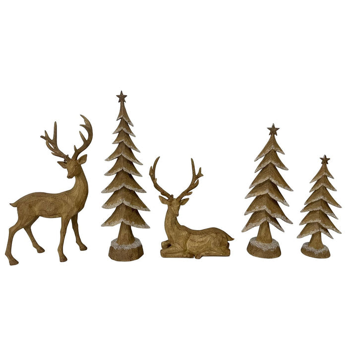 Member's Mark Deer and Tree Décor, Set of 5 - Brand New - Open Box