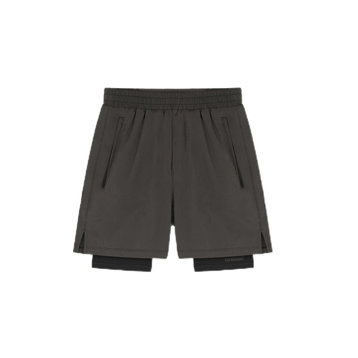 Men's Above-Knee Double-Layer Shorts Anti-Chafing Running Training Elastic Quick-Dry Sports Fitness Pants