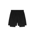 Men's Above-Knee Double-Layer Shorts Anti-Chafing Running Training Elastic Quick-Dry Sports Fitness Pants