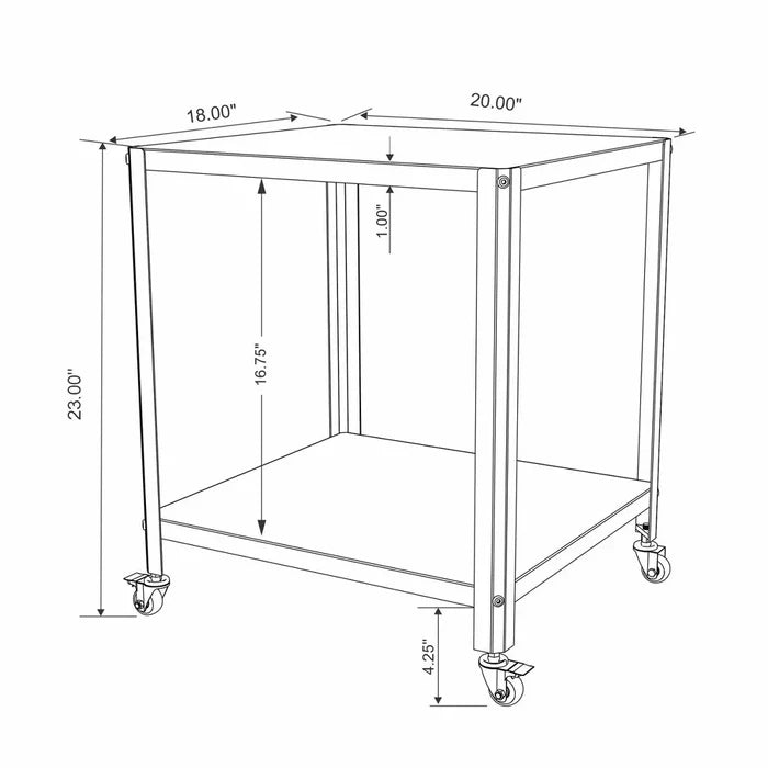 Metal Accent Rolling Side Table Chalk White - Room Essentials