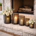 Metal Die Cut Hurricane Lanterns - Set of 5