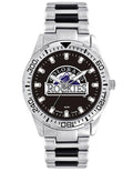 MLB Mens Colorado Rockies Heavy Hitter Watch - Bracelet Strap - Color Logo - XWM2607